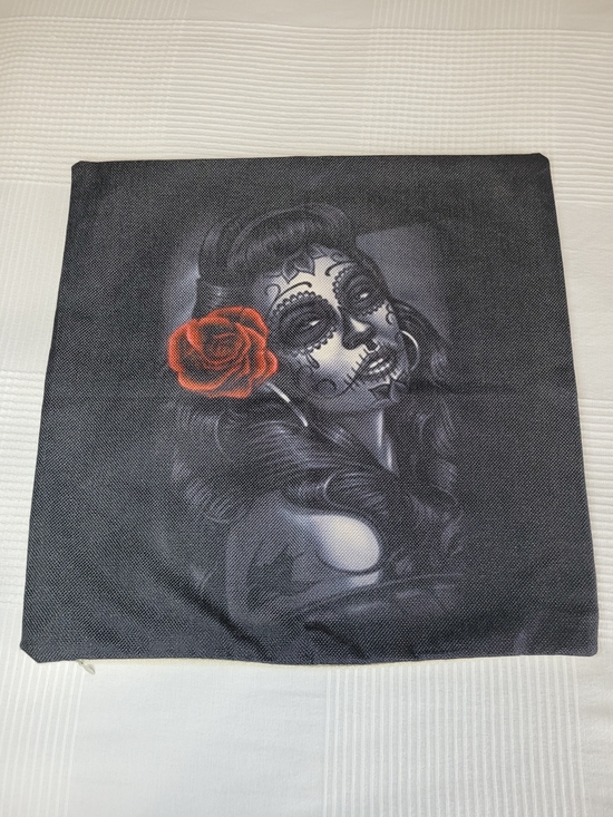 Other - 🍂139 - NWOT Day of the Dead Sugar Skull Woman Throw Pillow Cover
